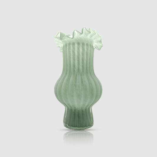 Kyoto Vase - Capturing Nature's Serenity in Cyan Glass